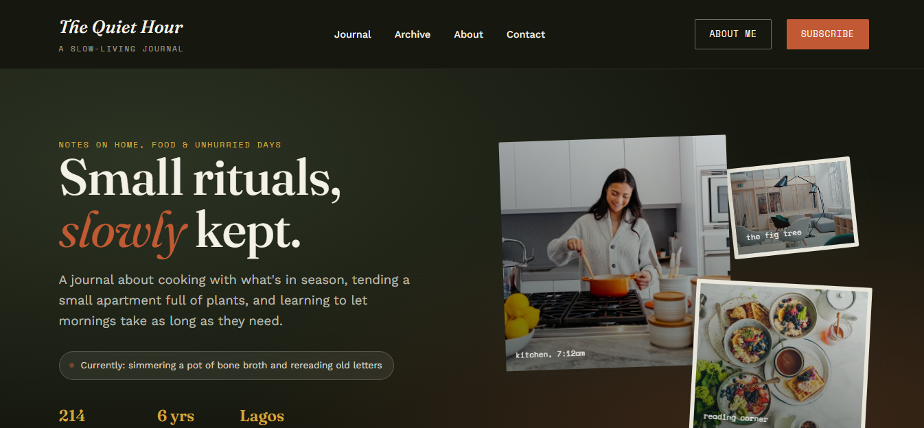 The Quiet Hour template preview